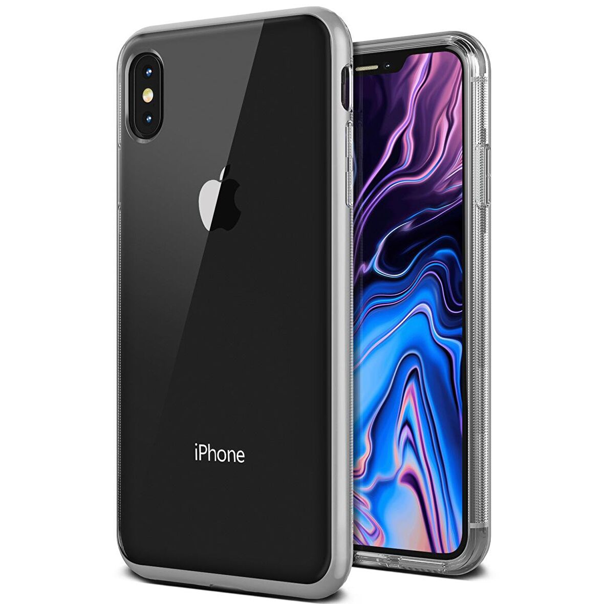 VRS iPhone Xs Max Crystal Bumper Kılıf Steel Silver