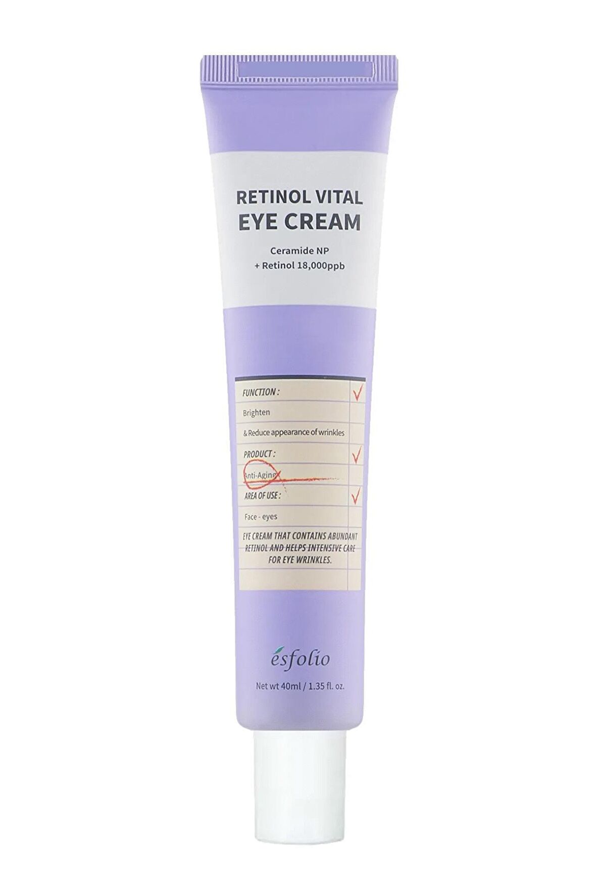 Retinol Göz Kremi Yeni Başlayanlar Için Göz Çevresi Aydınlatıcı Retinol Vital Eye Cream 40ml