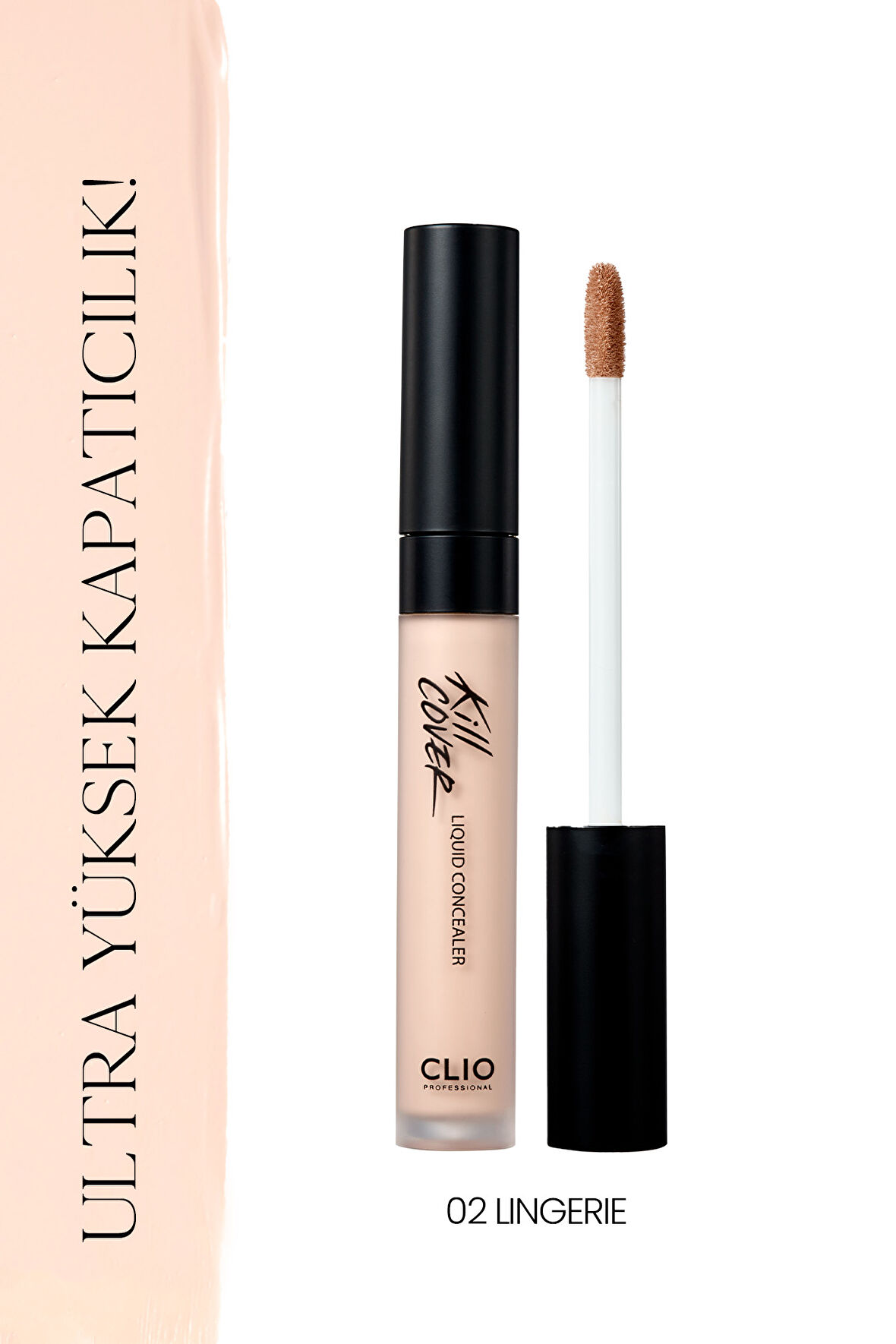 Uzun Süre Kalıcı, Pürüzsüz Dokuya Sahip Concealer Clio Kill Cover Liquid Concealer (02 Lingerie)