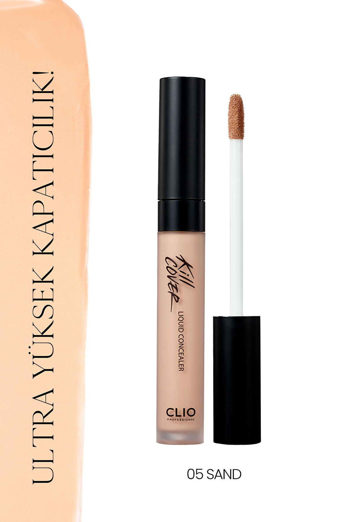 Uzun Süre Kalıcı, Pürüzsüz Dokuya Sahip Concealer Clio Kill Cover Liquid Concealer (05 Sand)