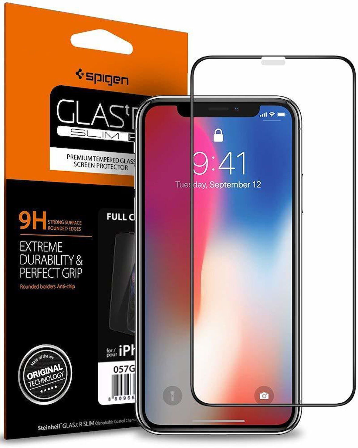 iPhone 11 Pro/XS/X Cam Ekran Koruyucu, Spigen Full Cover Glass Black