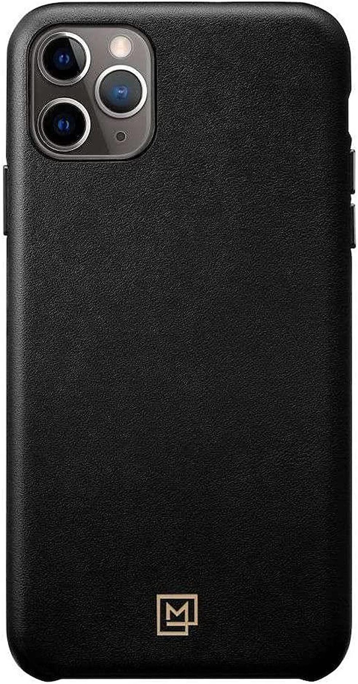 Spigen iPhone 11 Pro Max ile Uyumlu Kılıf La Manon Câlin Premium Deri Tasarım Chic Black