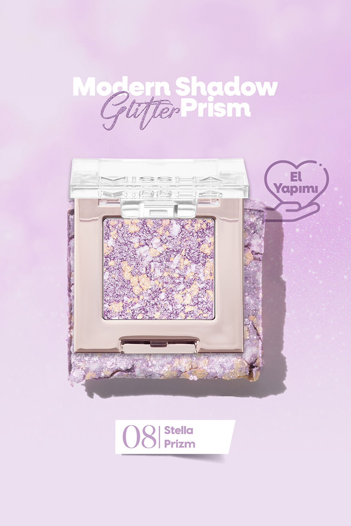 Topaklanmayan El Yapımı Holografik Simli Far Modern Shadow Glitter Prism (No.8 Stella Prism)