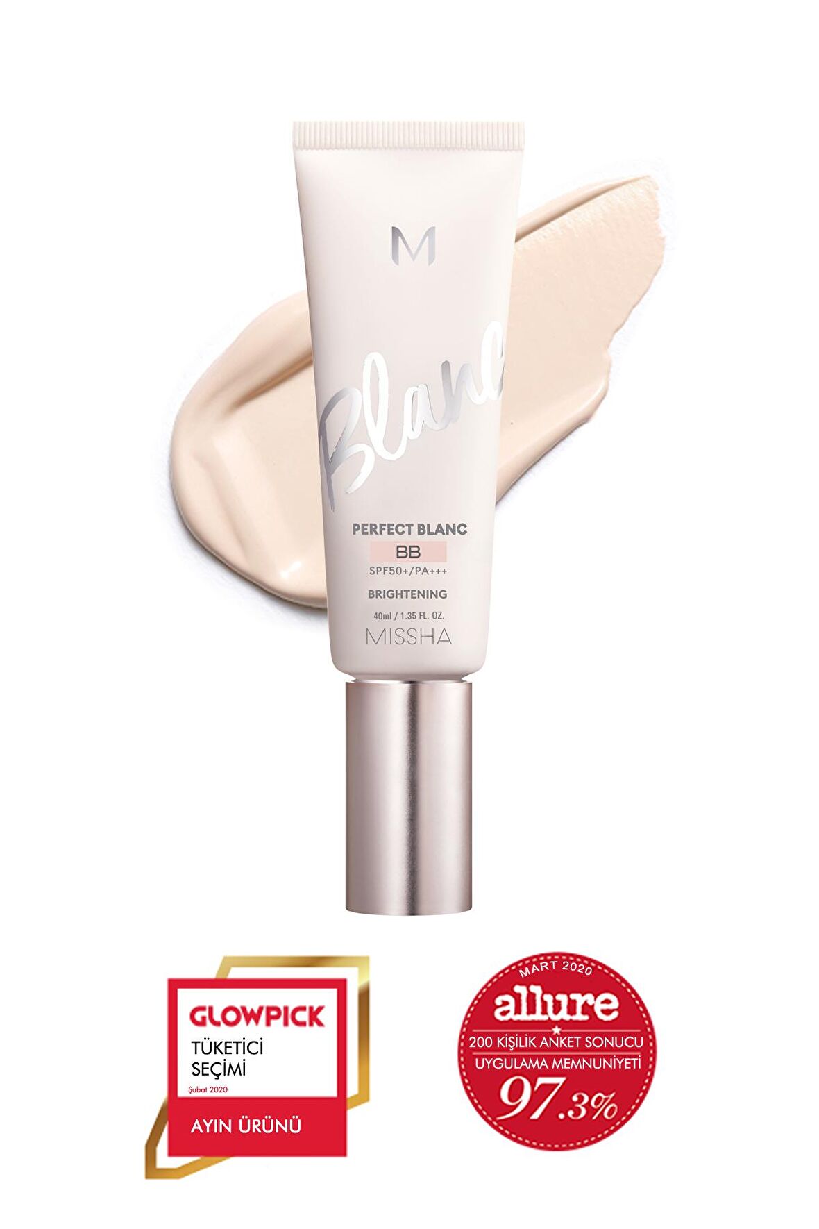 Aydınlık Görünüm Sunan&Ton Eşitleyici BB Krem 40ml SPF50+MISSHA M Perfect Blanc BB (Vanilla / No.21)