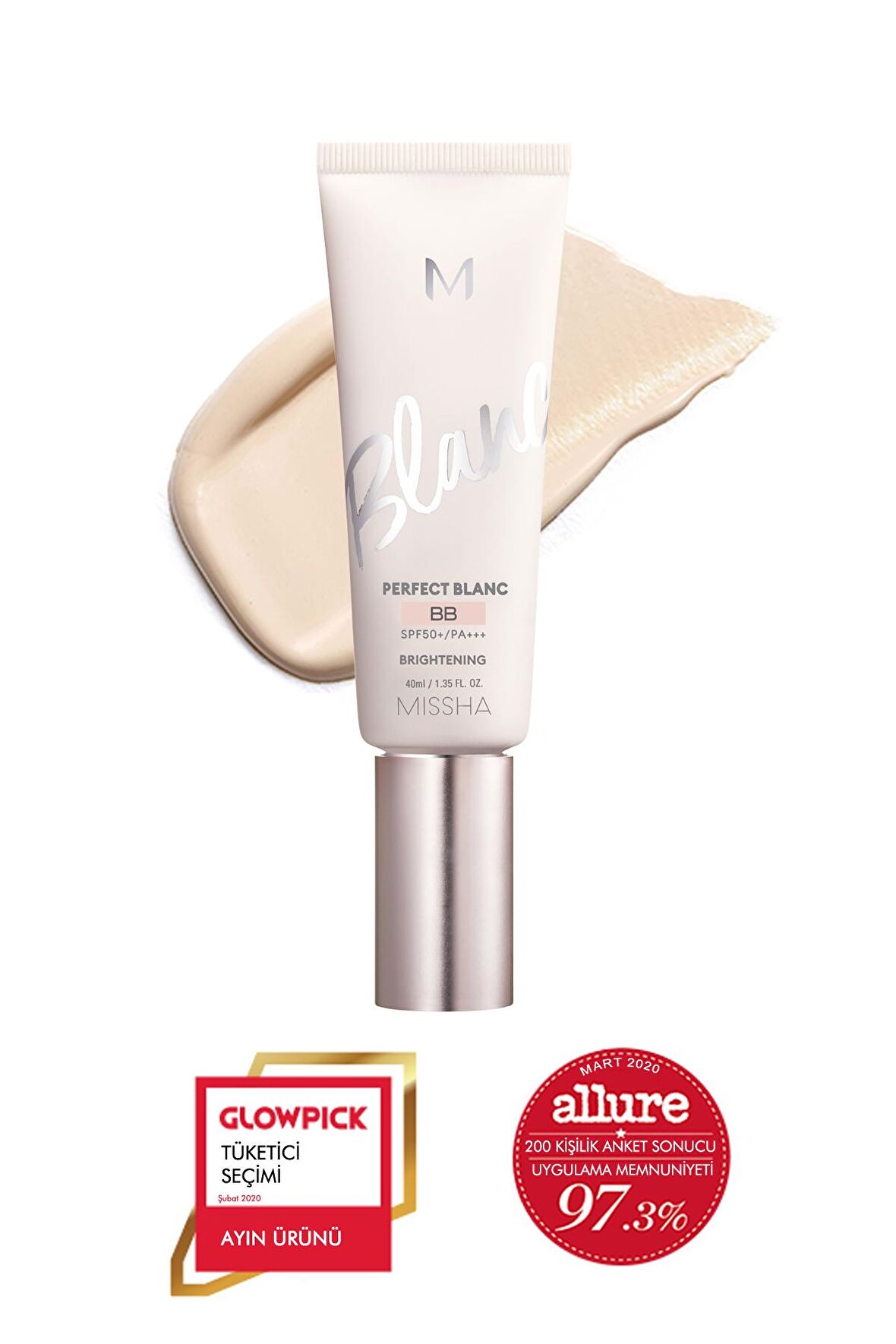 Aydınlık Görünüm Sunan&Ton Eşitleyici BB Krem 40ml SPF50+ MISSHA M Perfect Blanc BB (Beige / No.21