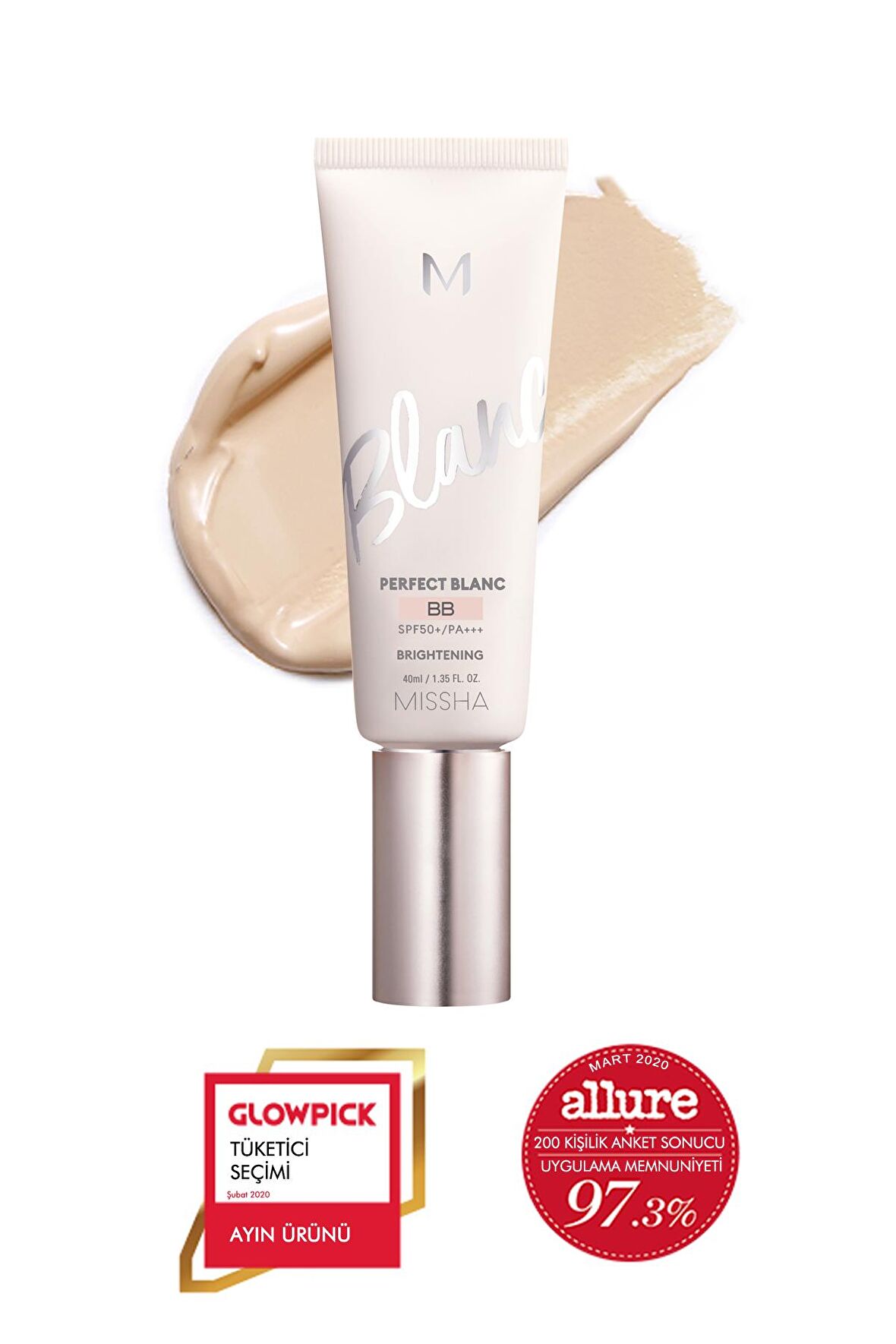 Aydınlık Görünüm Sunan&Ton Eşitleyici BB Krem 40ml SPF50+ MISSHA M Perfect Blanc BB (Sand / No.23)