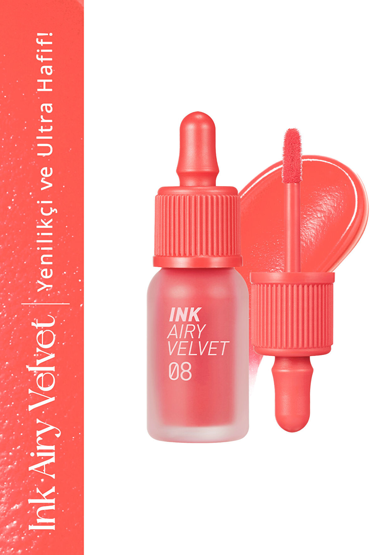 Uzun Süre Kalıcı Hafif Formüllü Kadife Bitişli Tint Peripera Ink Airy Velvet (8 Pretty Orange Pink)