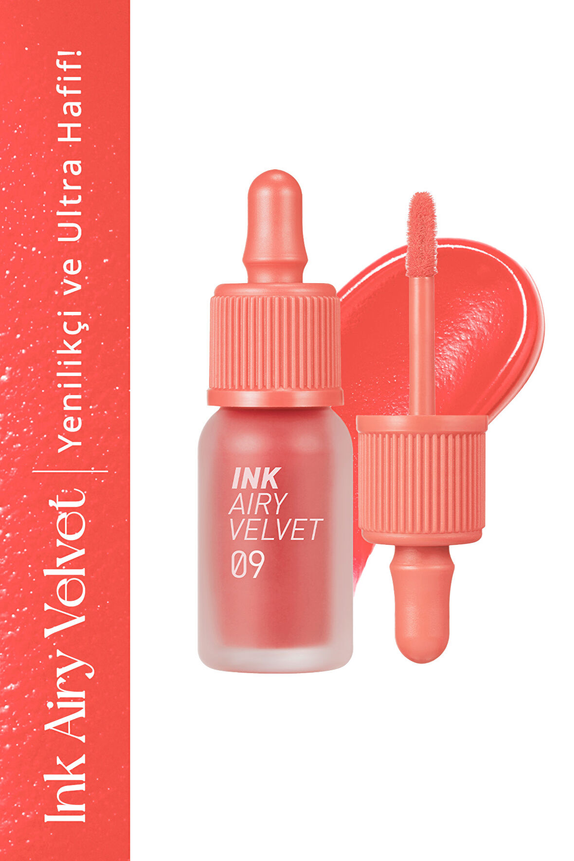 Uzun Süre Kalıcı ve Hafif Formüllü, Kadife Bitişli Tint Peripera Ink Airy Velvet (9 100 Point Coral)