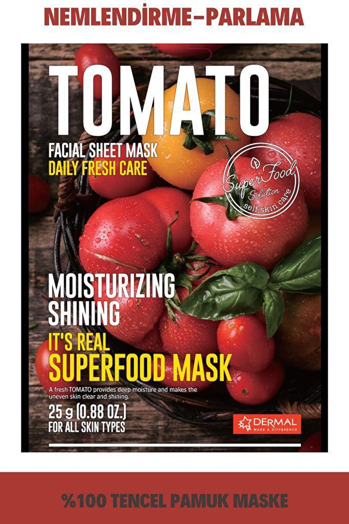 Dermal It's Real Super Gıda Domates Yüz Maskesi 25Gr