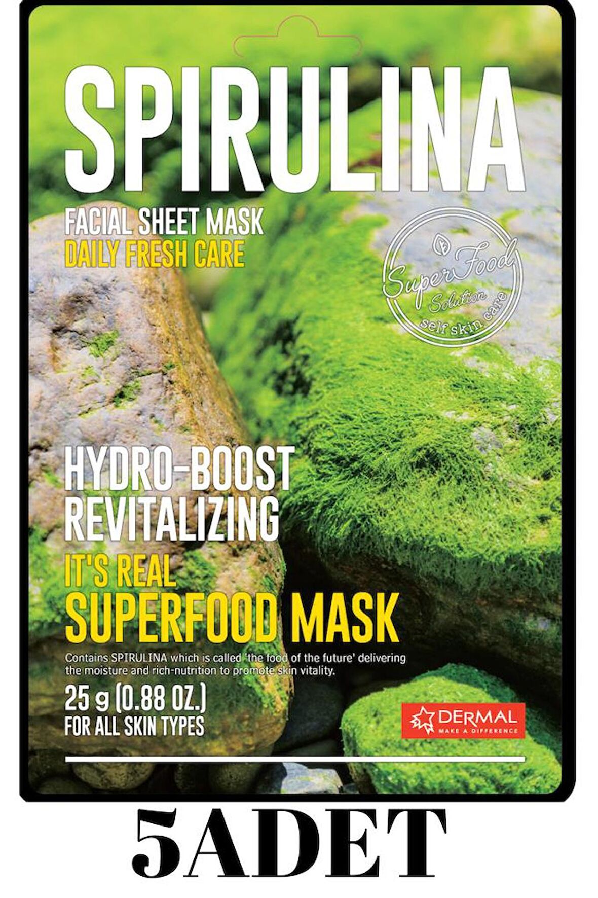 DERMAL Nem Bombası ve Canlandırıcı Spirulina Maskesi X5 Adet