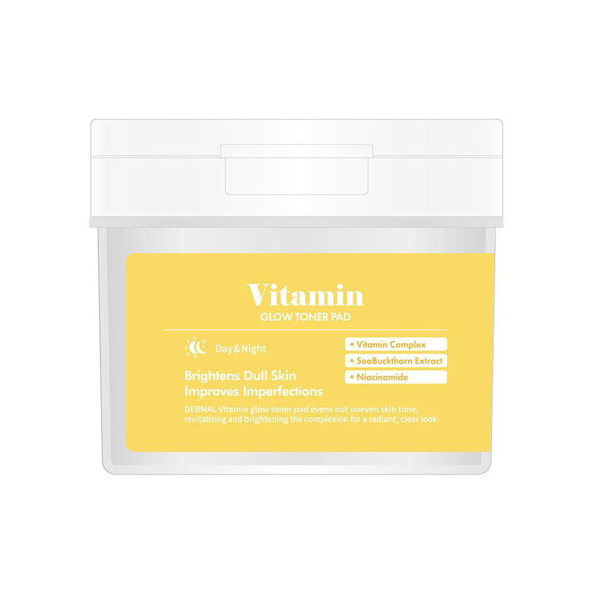 Dermal Vitamin Glow Toner Pad 120’li – Cilt Aydınlatıcı ve Vitamin Kompleksli Tonik Ped 180 ml