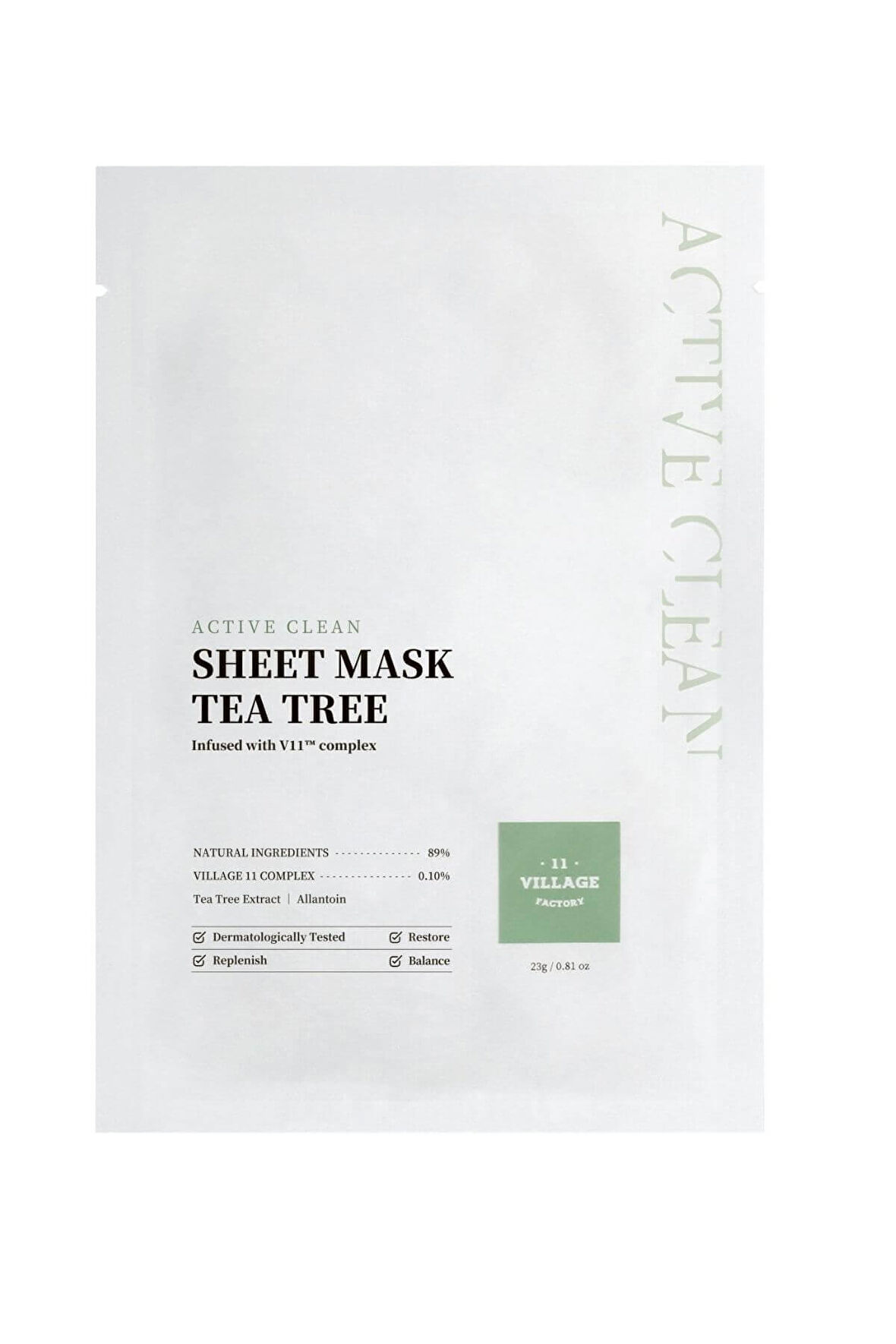 Active Clean Sheet Mask Tea Tree 23 gr – Çay Ağacı Maskesi