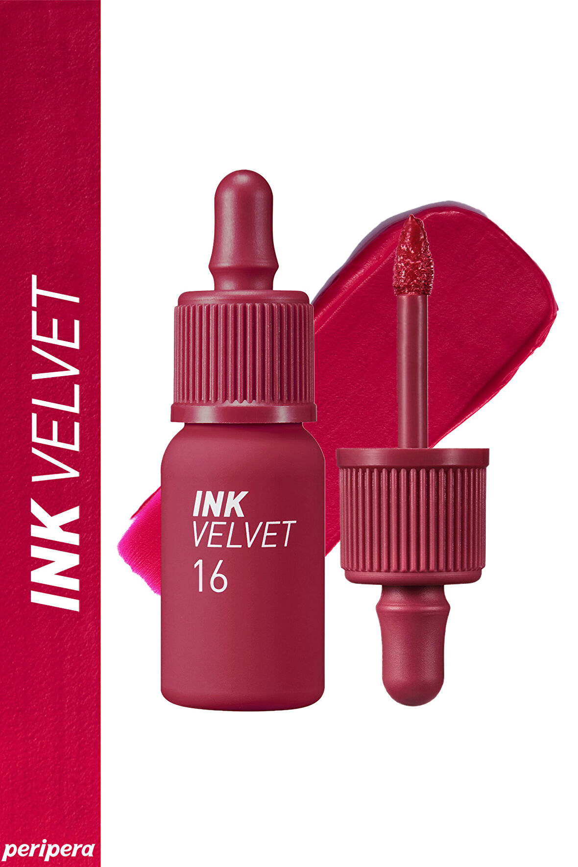 Yüksek Pigmentli, Kadife Görünümlü, Gün Boyu Kalıcı Tint Peripera Ink Velvet (16 Heart Fuchsia Pink)