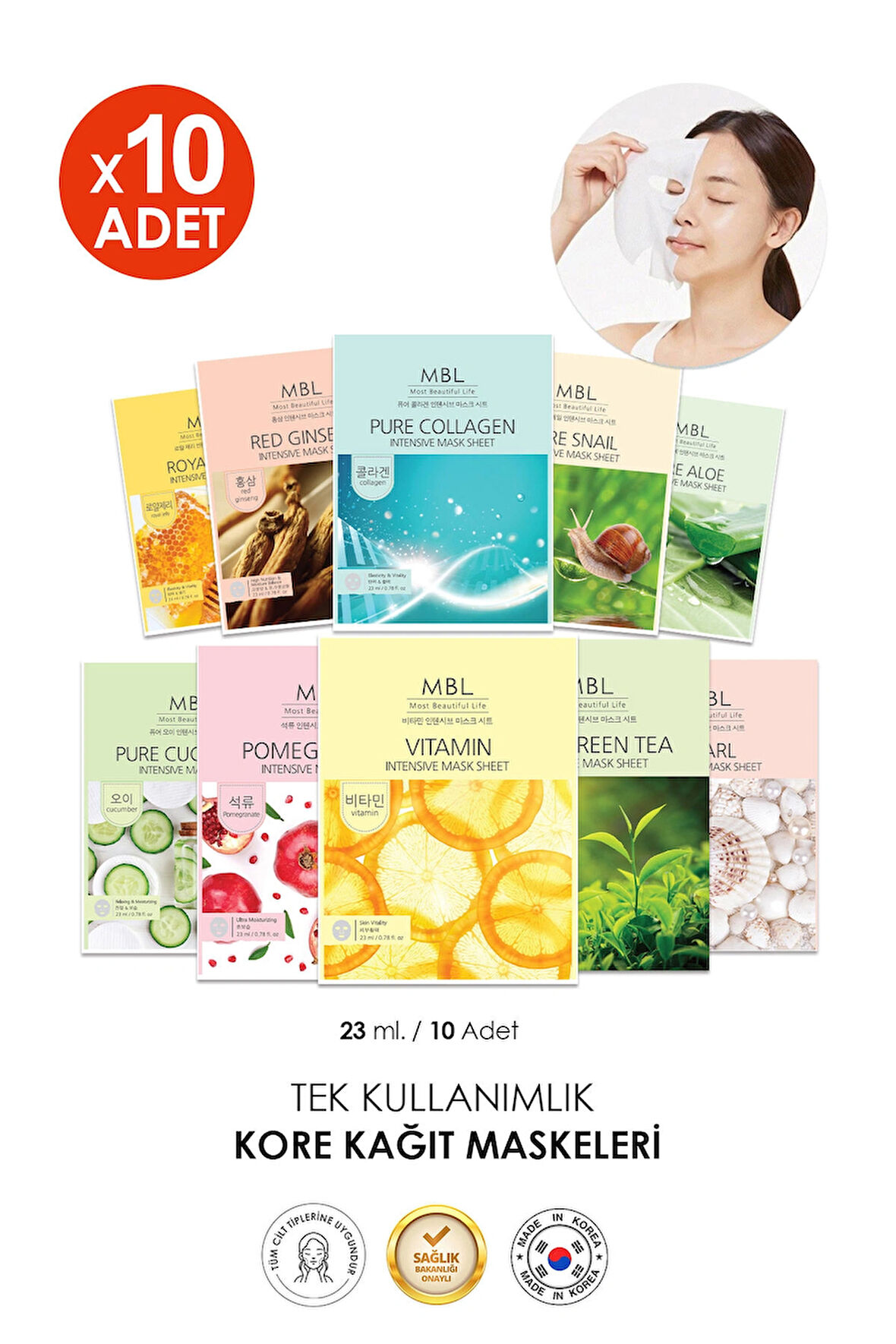 Nemlendiri Besleyici Ve Canlandırıcı Karışık Maske Seti