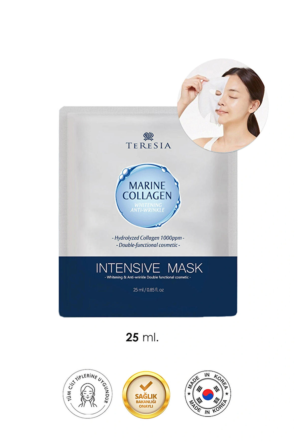 Marine Collagen Maske – Yoğun Nem, Sıkılaştırıcı Etki ve Parlak Cilt Bakım Maskesi