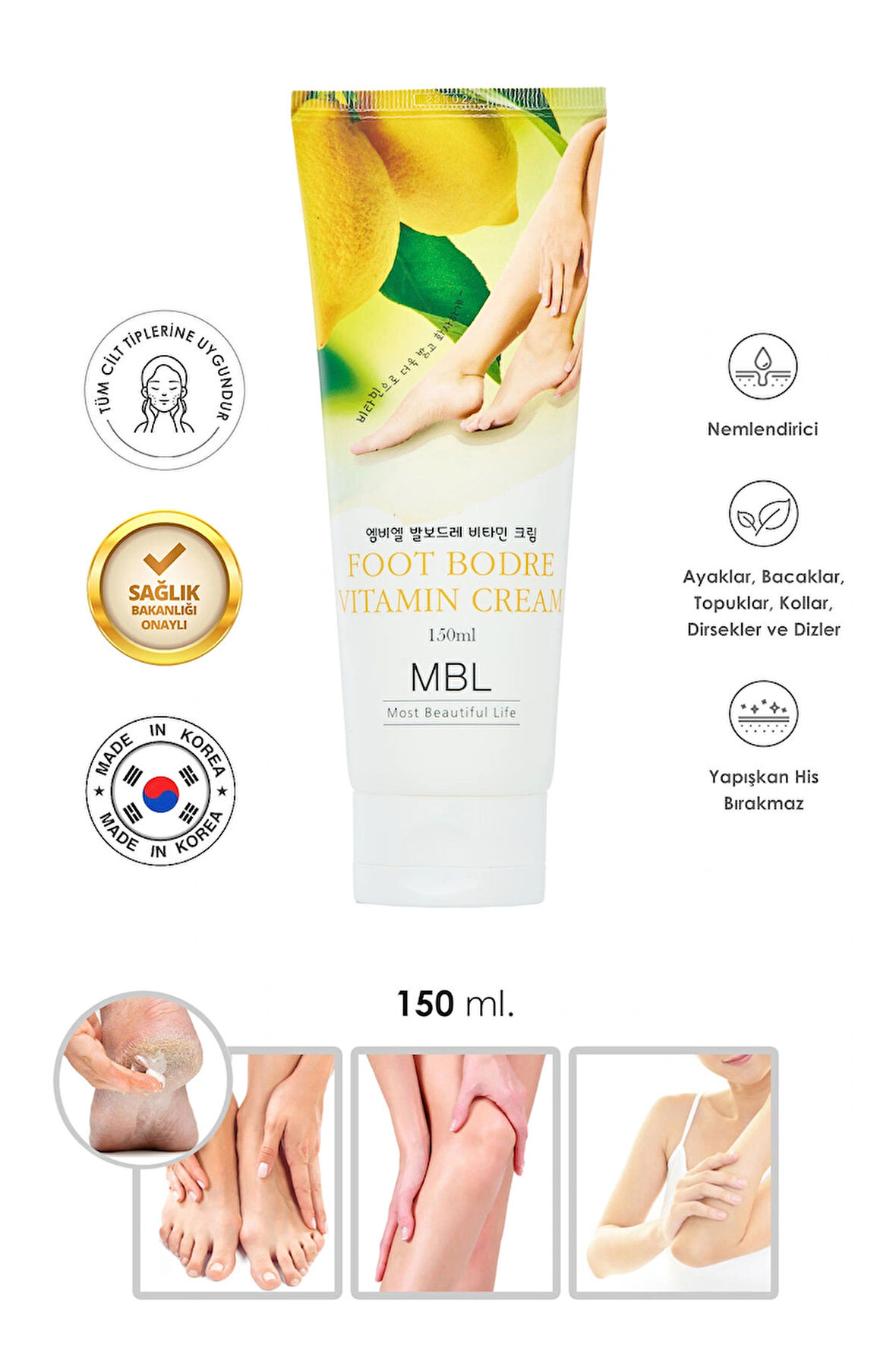 Kuru Ve Çatlamış Ayaklar Için Vitamin Özlü Besleyici Ayak Bakım Kremi 150ml