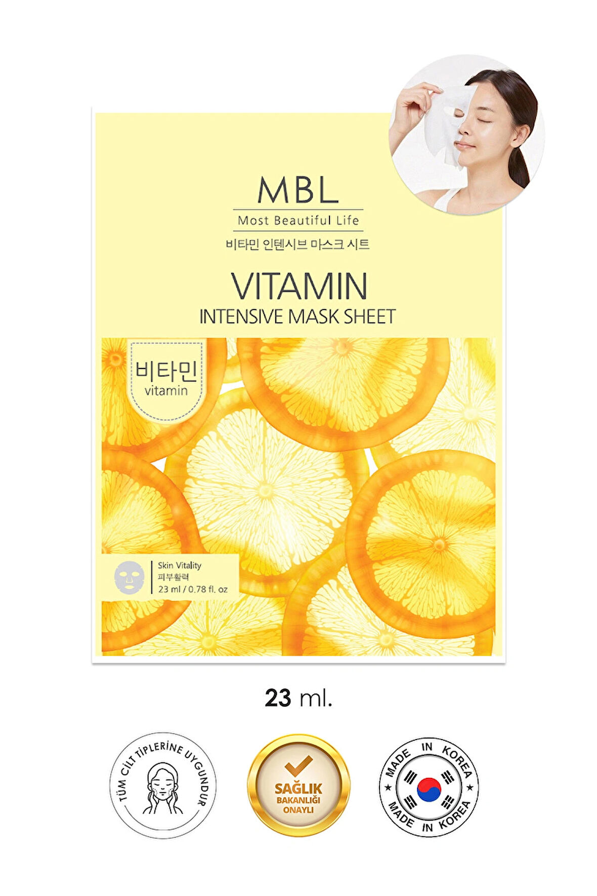 C Vitamini, Peptidler ve Hyaluronik Asit İçeren Yaşlanma Karşıtı Yüz Maskesi