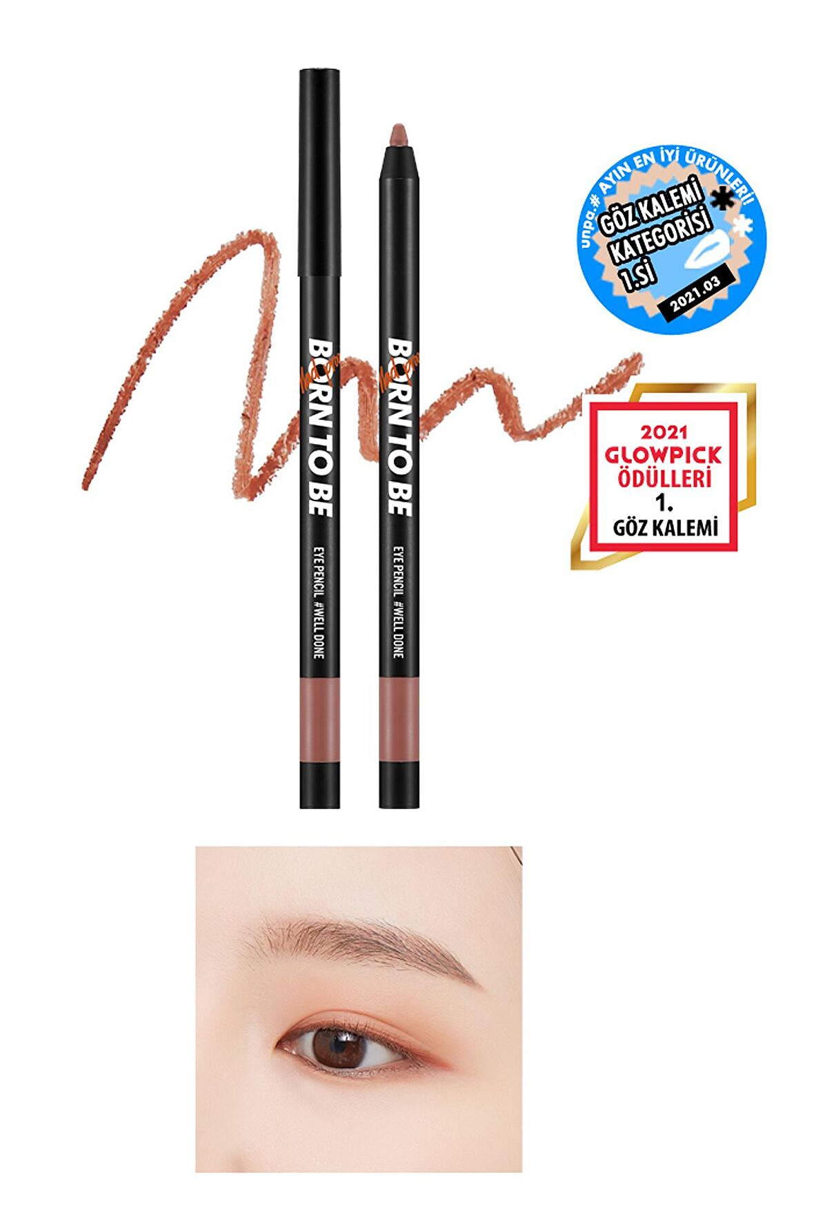 30 Saat Dayanıklı, Akma Yapmayan,Kalemtraşlı Jel Göz Kalemi Eye Pencil Well Done (Coral