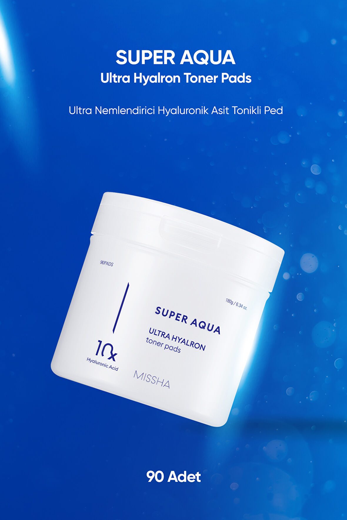 10 Farklı Hyalüronik Asit Kompleksi İçeren Arındırıcı Tonik Pad Super Aqua Ultra Hyalron Toner Pads