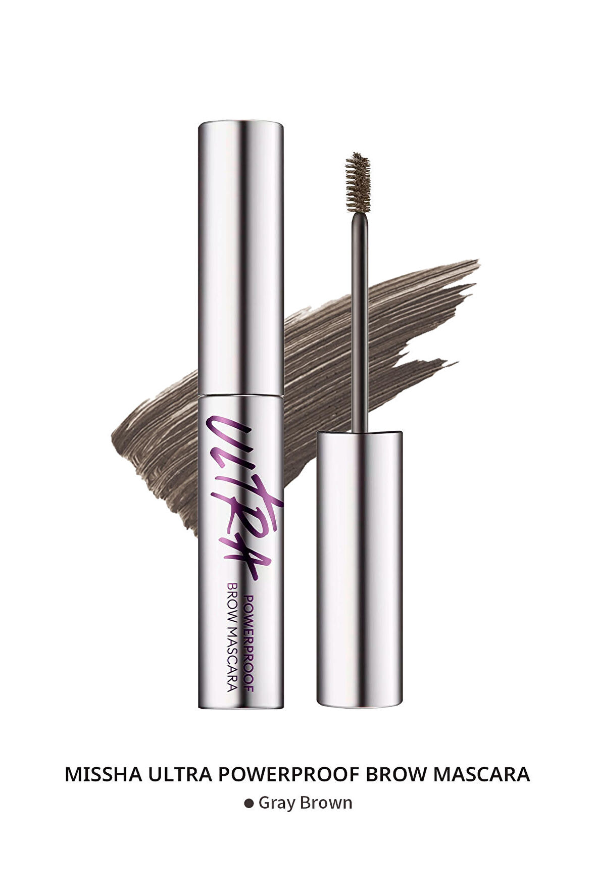 Doğal Görünüm Sağlayan İnce ve Üçgen Fırçalı Kaş Maskaras Ultra Powerproof Brow Mascara (Gray Brown)
