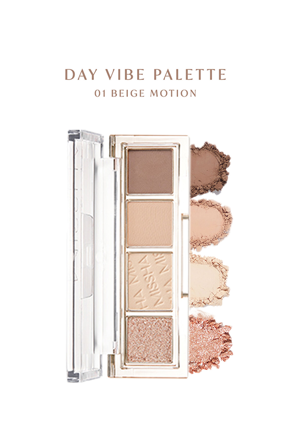 Yoğun Pigmentli Mat ve Işıltılı Tonlar Barındıran 4'lü Far Paleti Day Vibe Palette (#1 Beige Motion)
