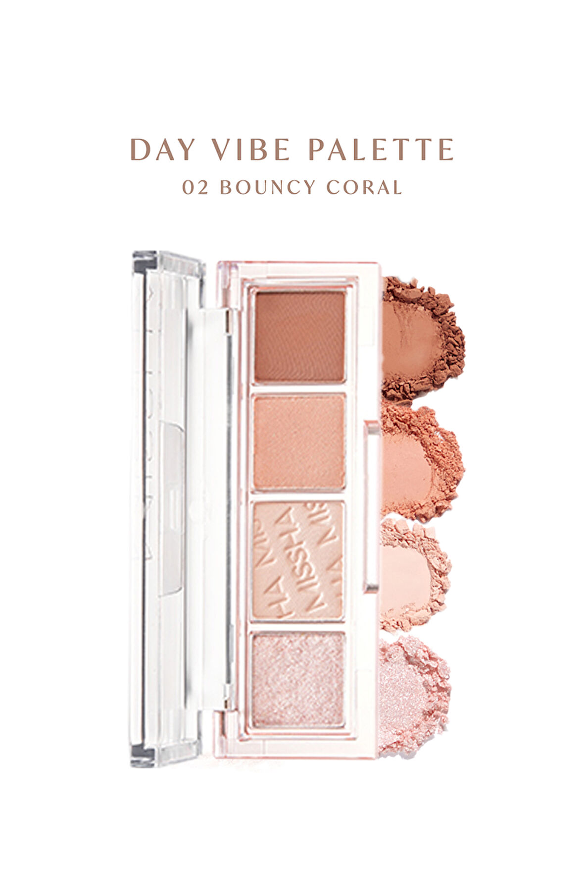 Yoğun Pigmentli Mat ve Işıltılı Tonlar Barındıran 4'lü Far Paleti Day Vibe Palette (#2 Bouncy Coral)