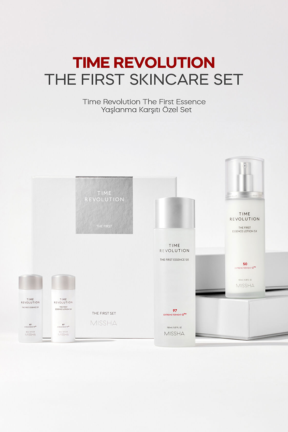Yaşlanma Karşıtı Fermente İçeriklere Sahip Bakım Seti Time Revolution The First Skin Care Set