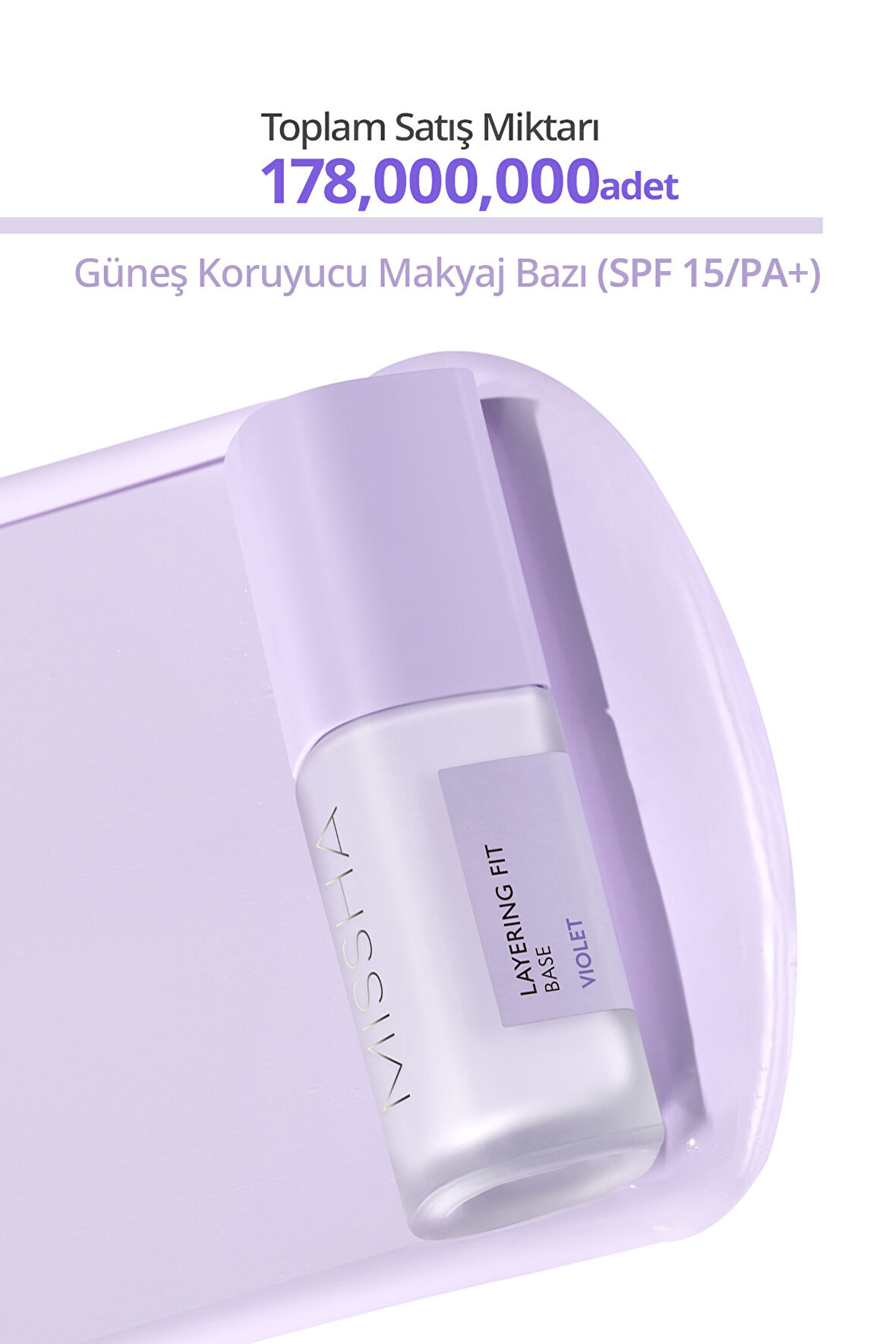 Renk Eşitsizliklerini Nötrleyen Pürüzsüzleştiren Nemlendirici Makyaj Bazı Layering Fit Base (Violet)