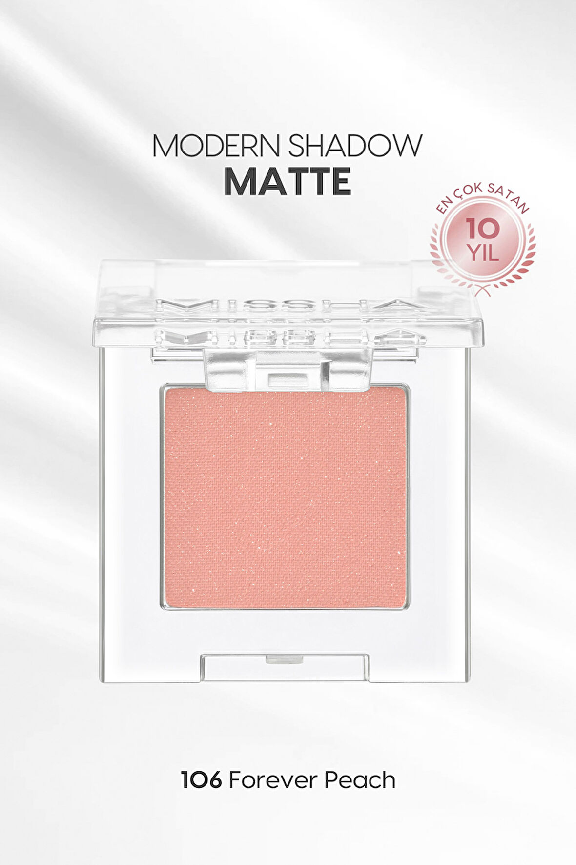 Yumuşak Dokulu, Dökülme Yapmayan Mat Tekli Göz Farı Modern Shadow Matte (106 Forever Peach)