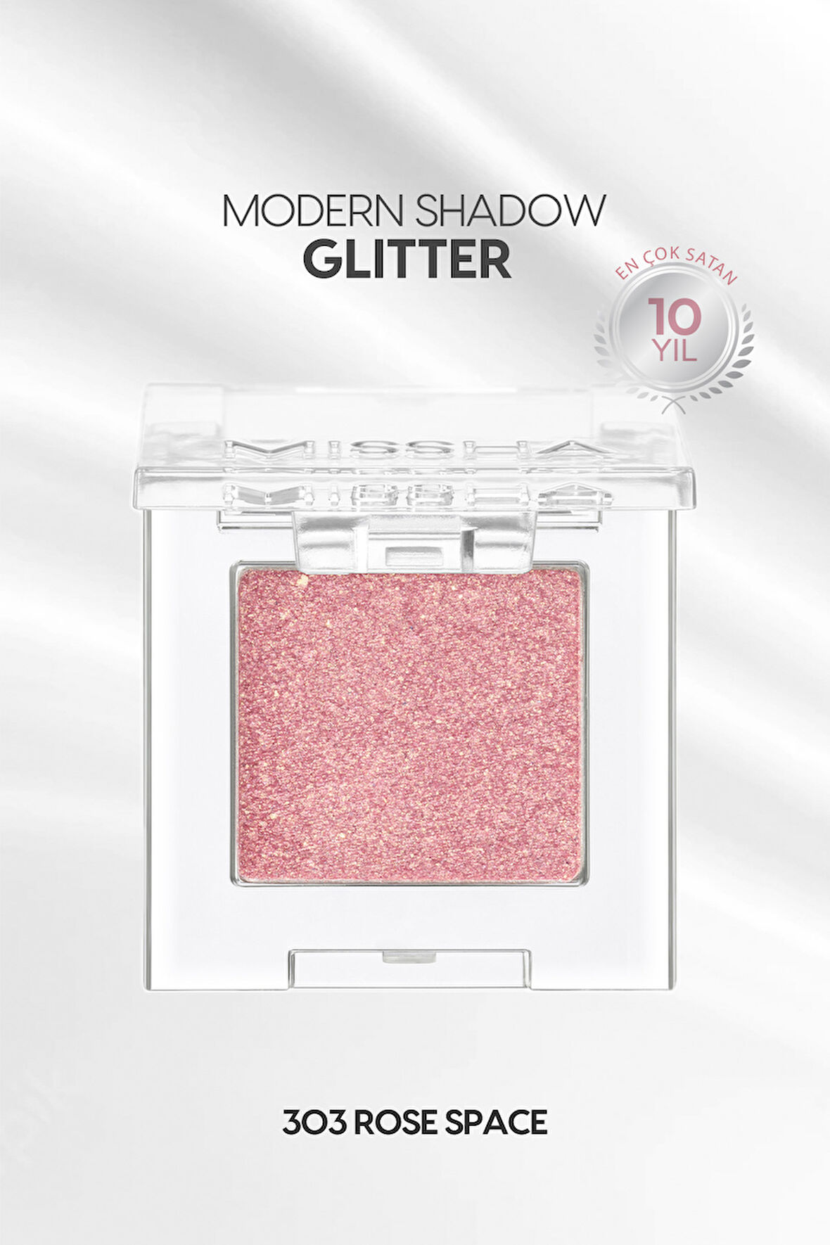 Kalıcı, Topaklanma Yapmayan, Simli Tekli Far Modern Shadow Glitter (303 Rose Space)