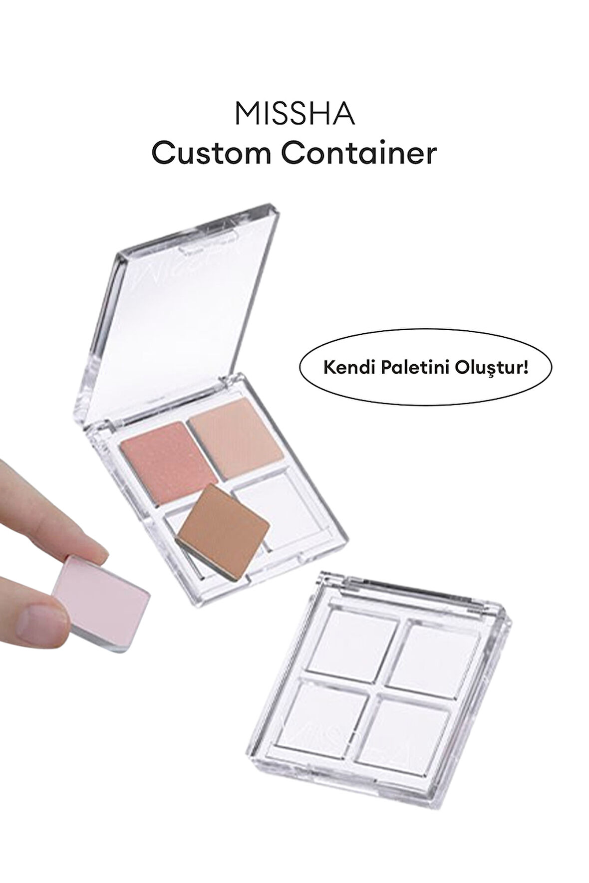 Kişiselleştirilebilir 4'lü Boş Far Paleti Custom Palette Container