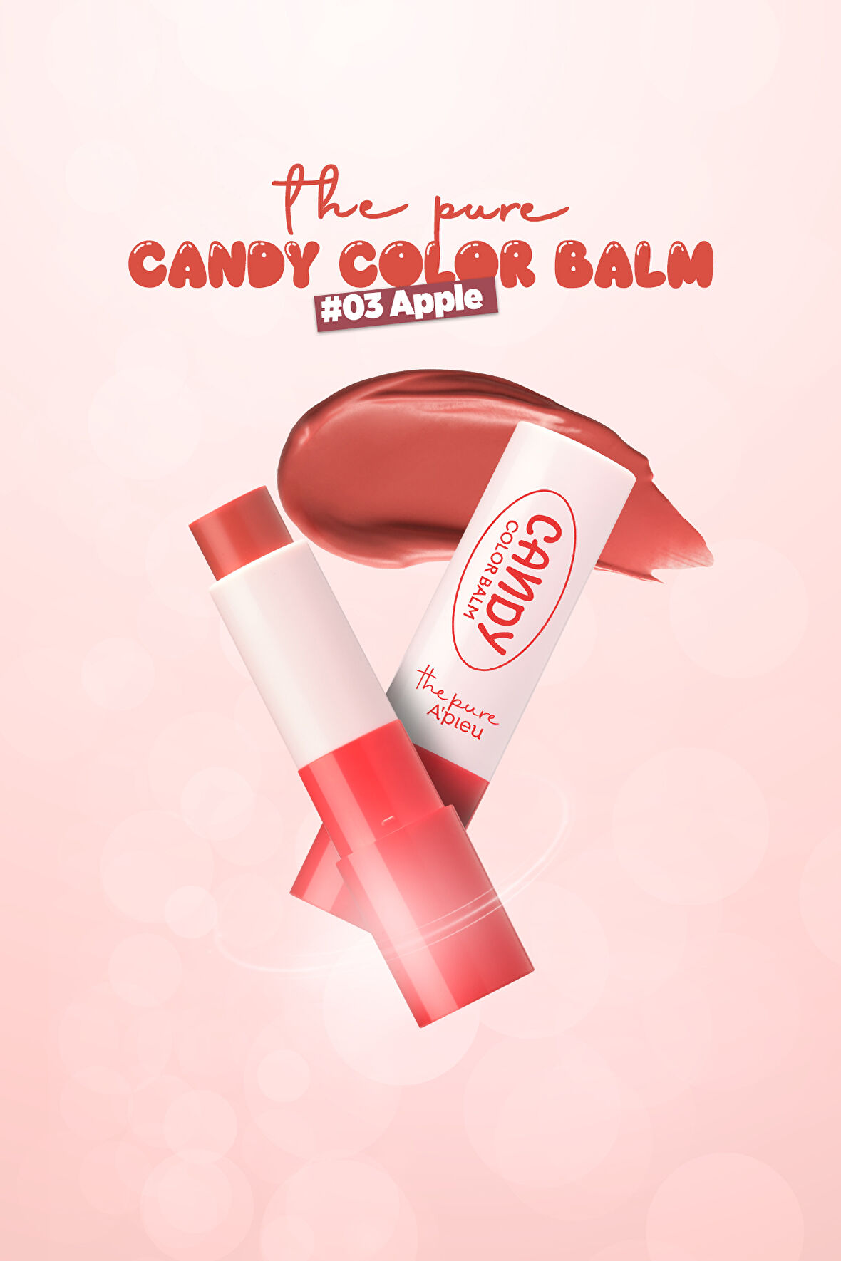 Şeker Gibi Parlayan ve Nemlendiren Dudak Balmı A'PIEU The Pure Candy Color Balm (No.03 Apple)