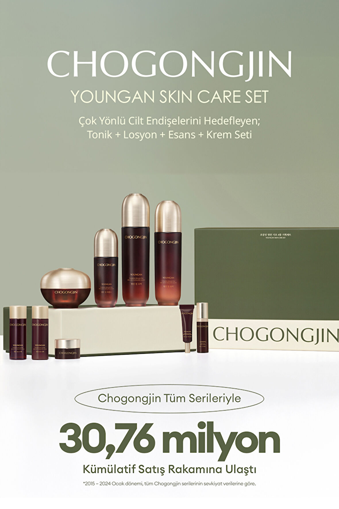 Total Yaşlanma Karşıtı Bakım Sunan Kırışıklık ve Sarkma Karşıtı Set CHOGONGJIN Youngan Skin Care Set