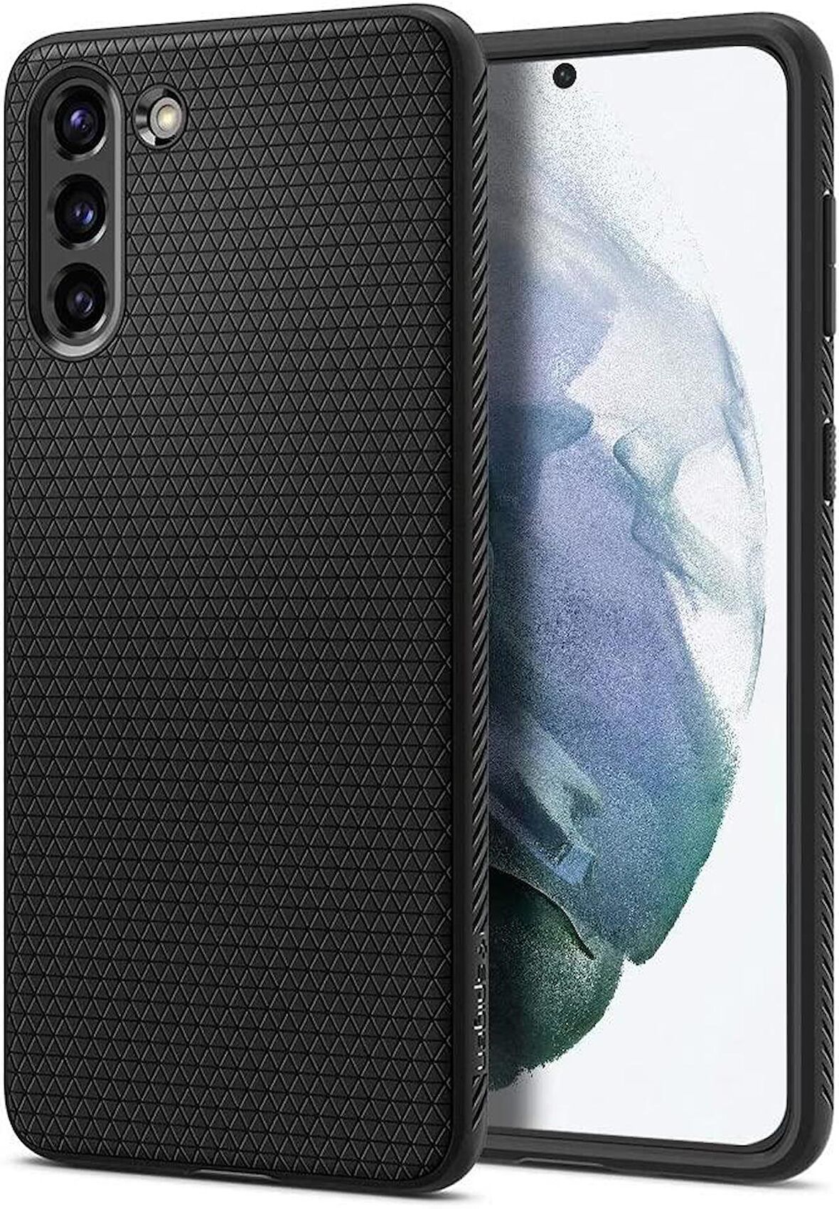 Spigen Galaxy S21 Plus ile Uyumlu Kılıf Liquid Air Matte Black