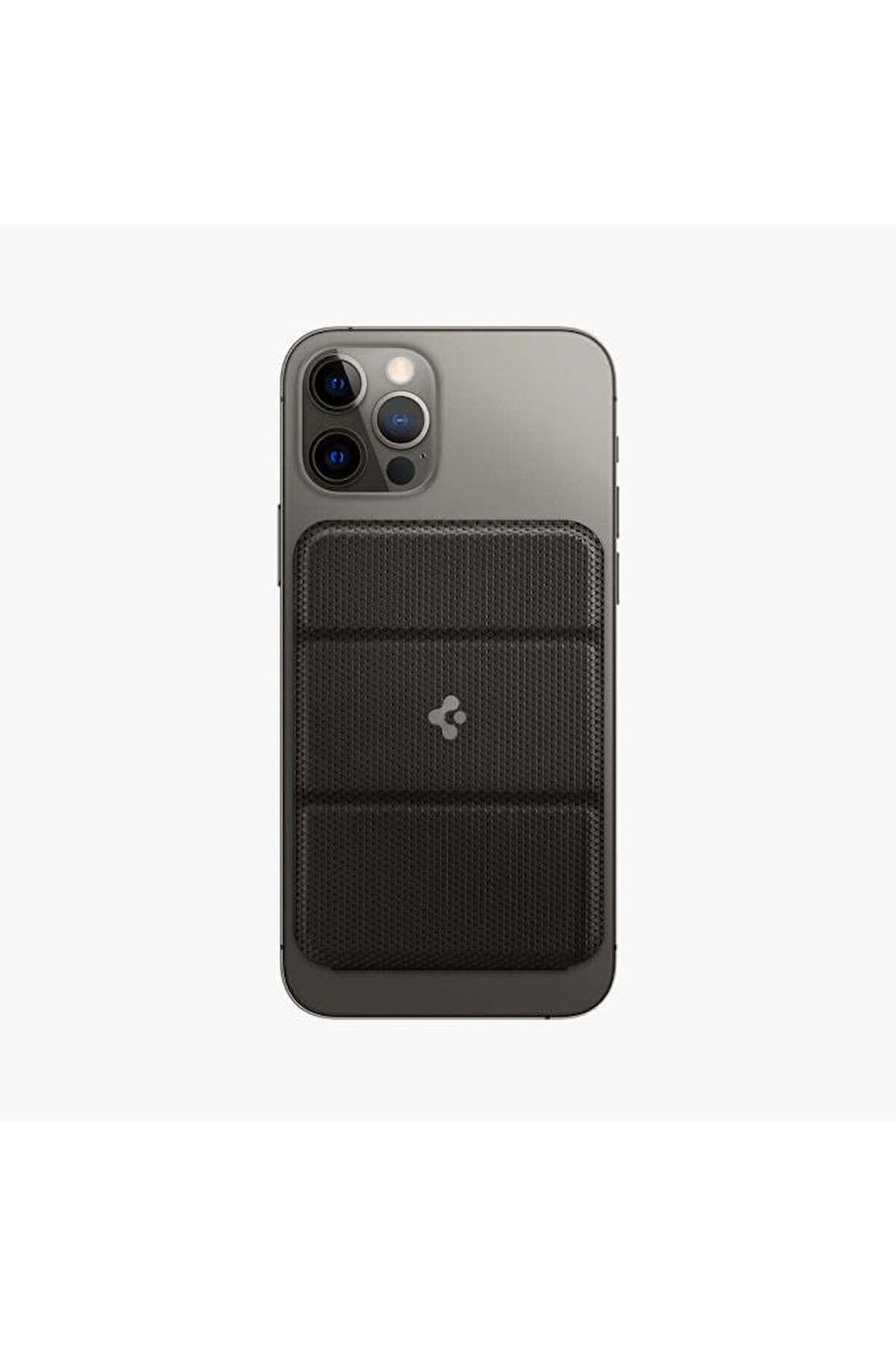 Spigen Apple iPhone 15 / iPhone 14 / iPhone 13 / iPhone 12 Serileri için Smart Fold Manyetik Cüzdan MagSafe Gunmetal Outlet