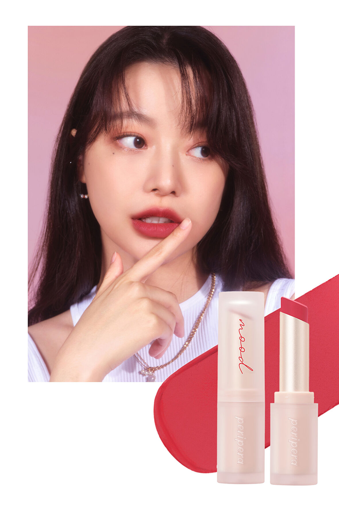 Mat Bitişli ve Uzun Süre Kalıcı Stick Ruj Peripera Ink Mood Matte Stick (05 Red Carry)