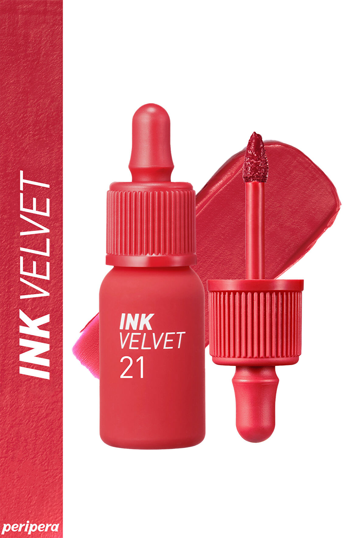 Yüksek Pigmentli, Kadife Görünümlü Gün Boyu Kalıcı Tint Peripera Ink Velvet (21 Vitality Coral Red)