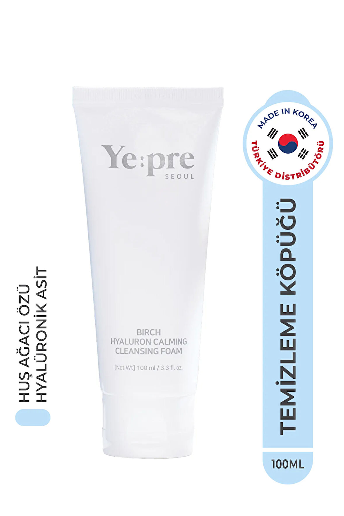 Birch Hyaluron Calming Foam Yüz Temizleme Jeli Nemlendirici Huş Ağacı Özü Hyaluronic Acid Kore 100ml