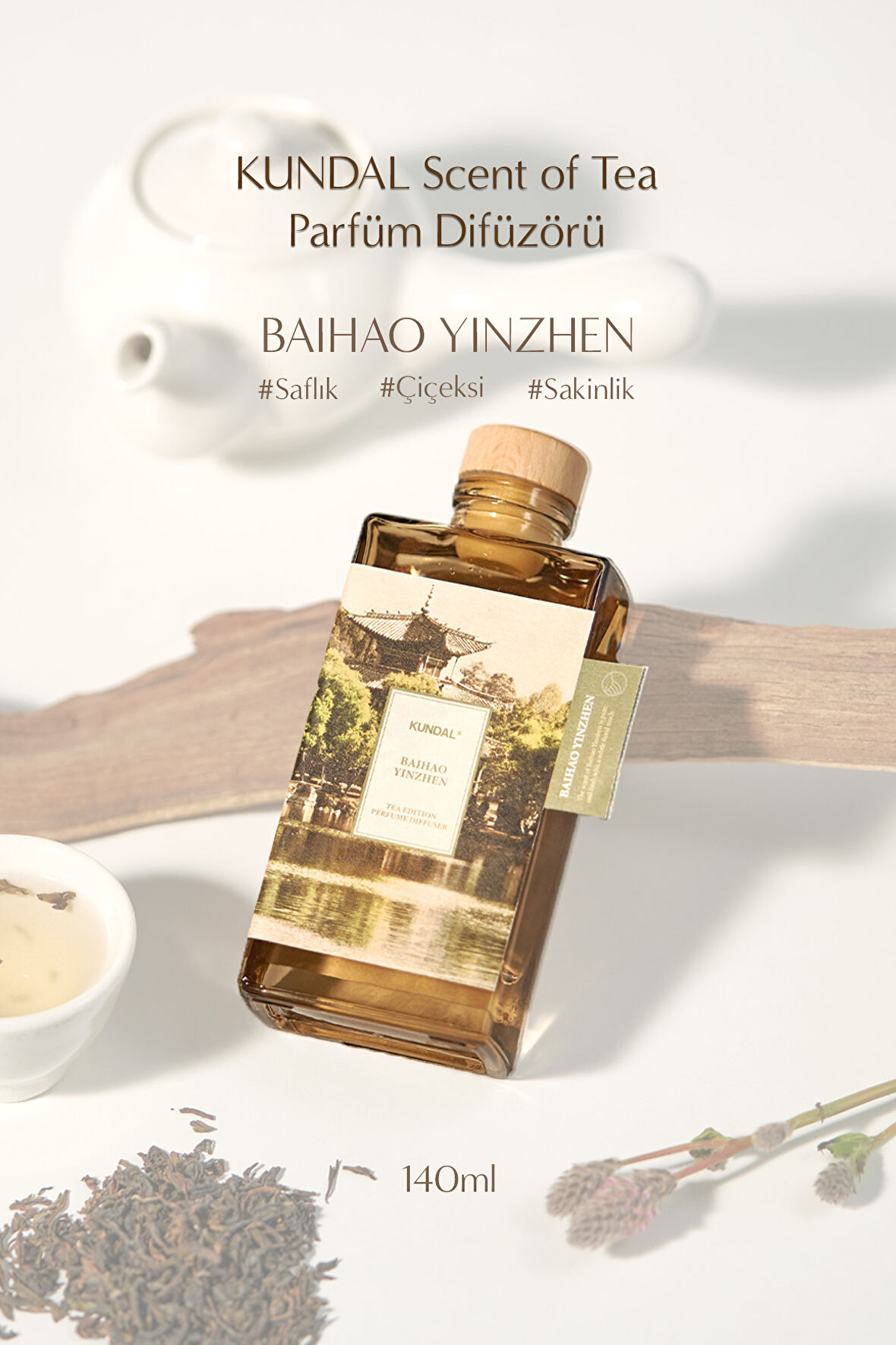 Parfüm Difüzörü Çay Serisi KUNDAL Perfume Diffuser Tea Edition 140ml (Baihao Yinzhen)