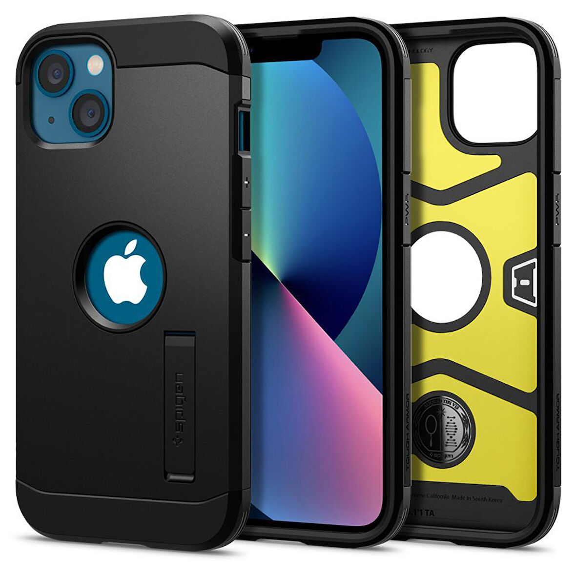 Spigen iPhone 13 Mini ile Uyumlu Kılıf Tough Armor Military Grade Black