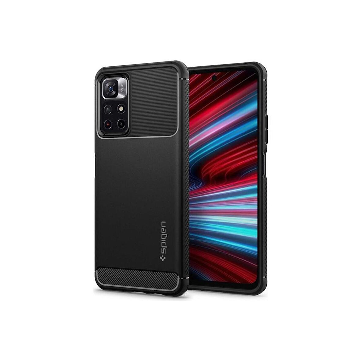 Spigen Xiaomi Redmi Note 11T 5G Kılıf Rugged Armor Matte Black