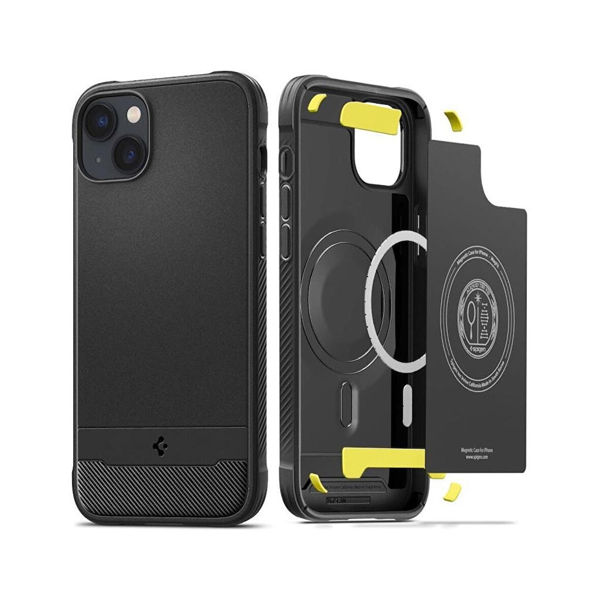 Spigen iPhone 14 Plus ile Uyumlu Kılıf Rugged Armor Mag (MagSafe Uyumlu) Matte Black