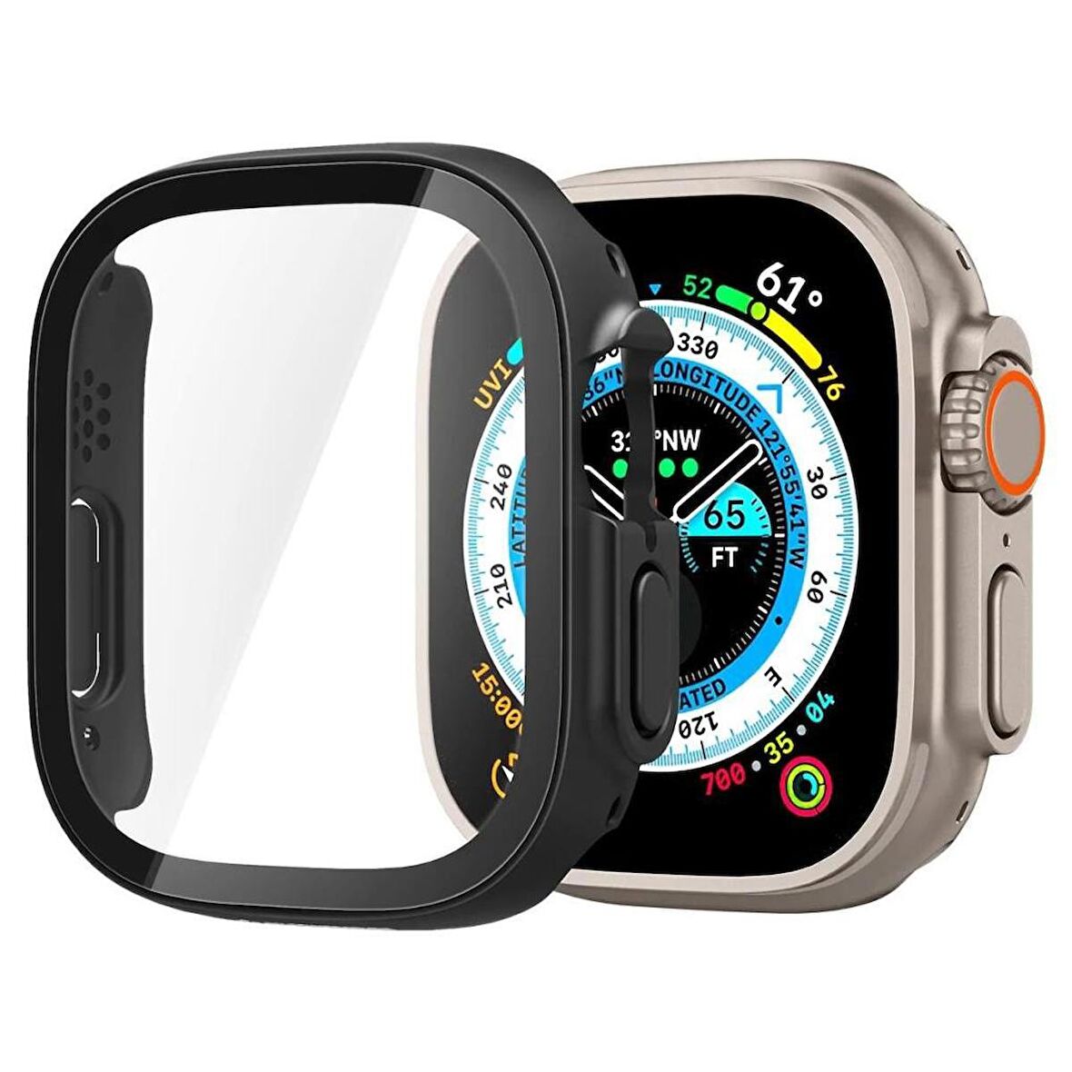 Apple Watch Ultra (49mm) ile Uyumlu Kılıf, Spigen Thin Fit 360 + Cam Ekran Koruyucu