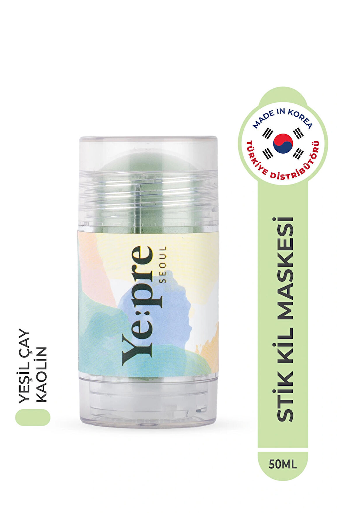 Green Tea Lifting Mud Stick Mask Nemlendirici, Gözenek ve Sebum Dengeleyici Kil Maskesi Kore 40g