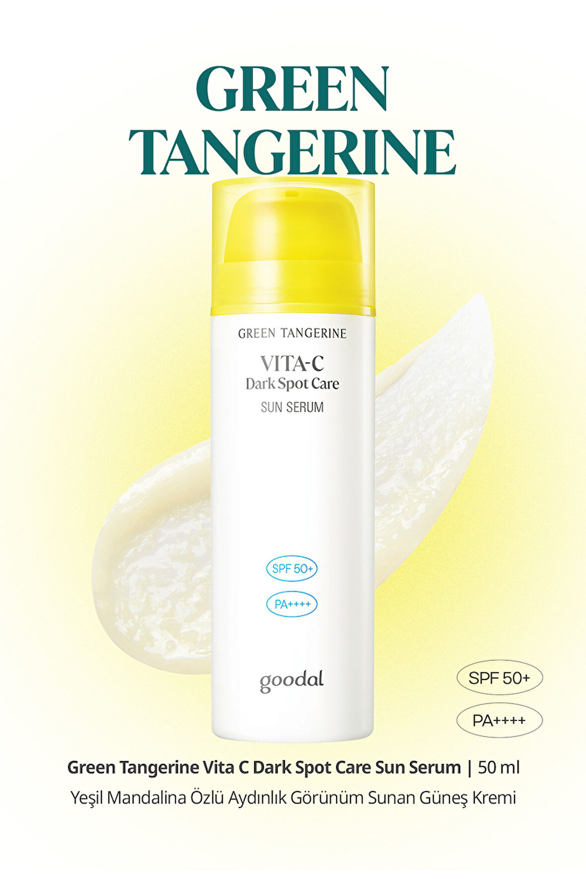 Leke Karşıtı Serum Güneş Kremi GOODAL Green Tangerine Vita C Dark Spot Care Sun Serum SPF50+ PA++++