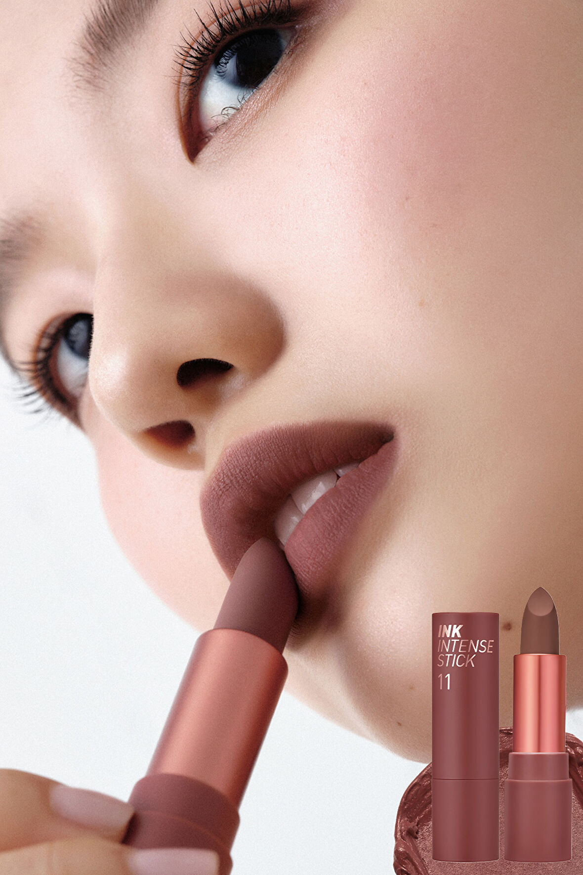 Yoğun Renk Pigmentli, Kadife Görünümlü Ruj Peripera Ink Velvet Intense Stick (011 Dim Brown)