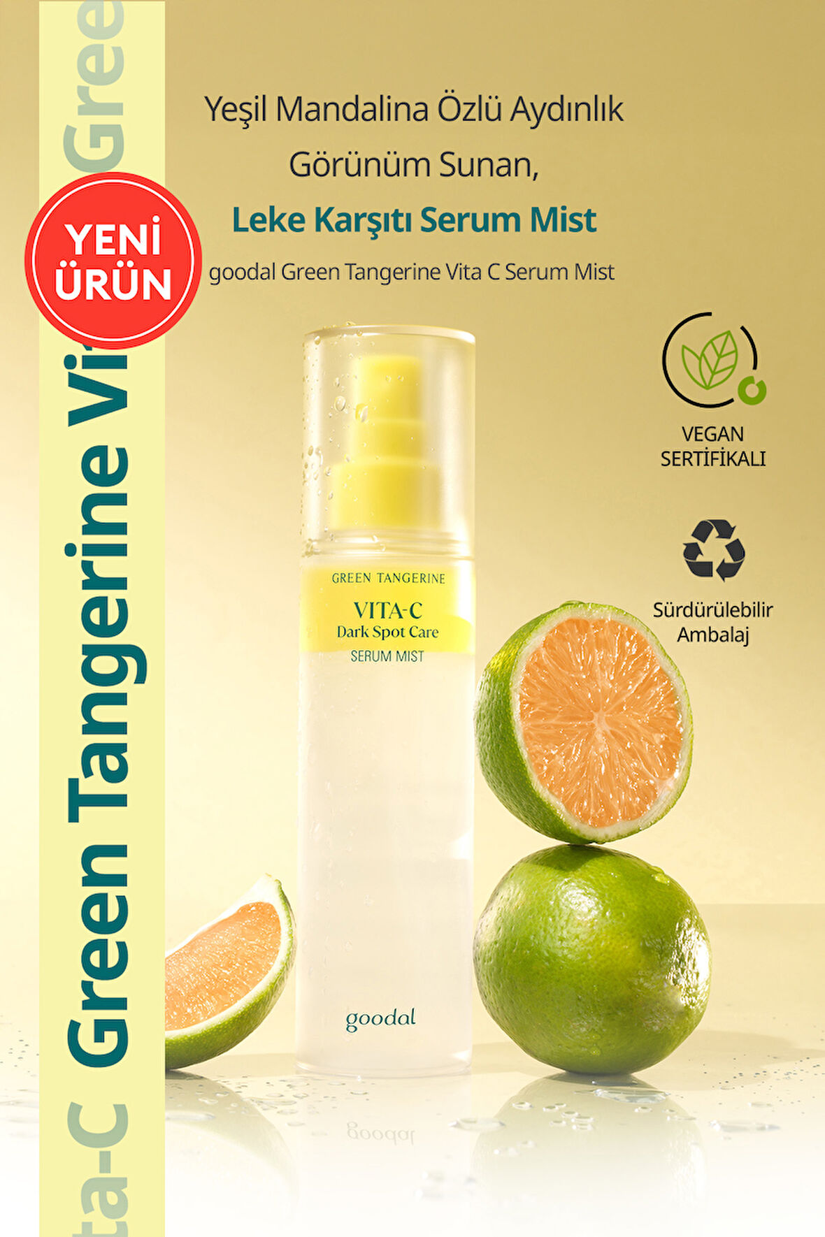 Yeşil Mandalina Özlü, Aydınlatıcı, Leke Karşıtı Serum Mist GOODAL Green Tangerine Vita C Serum Mist