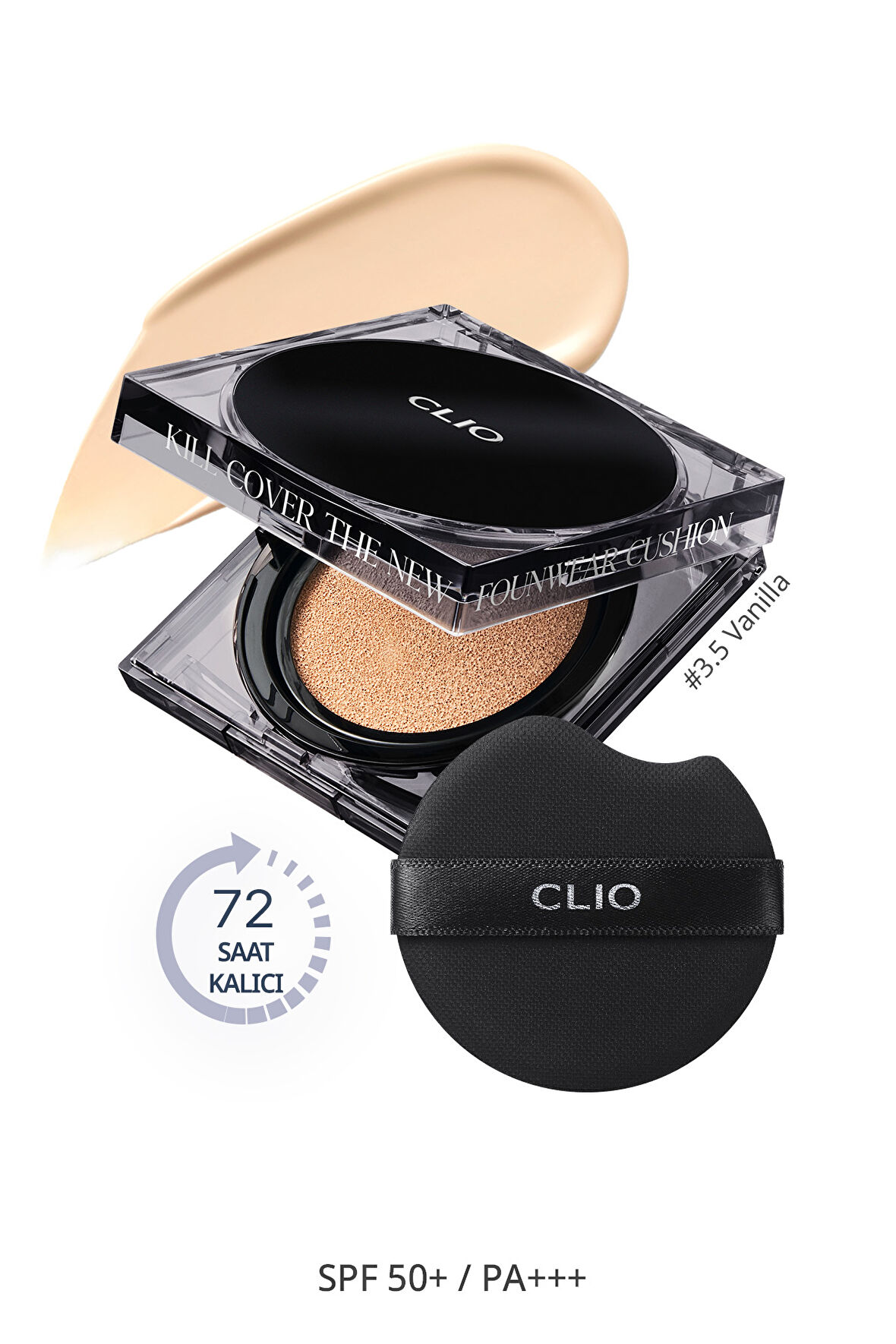 Kalıcı Kapatıcı Cushion Clio Kill Cover The New Founwear Cushion +Refill (3.5 Vanilla) SPF50+PA+++