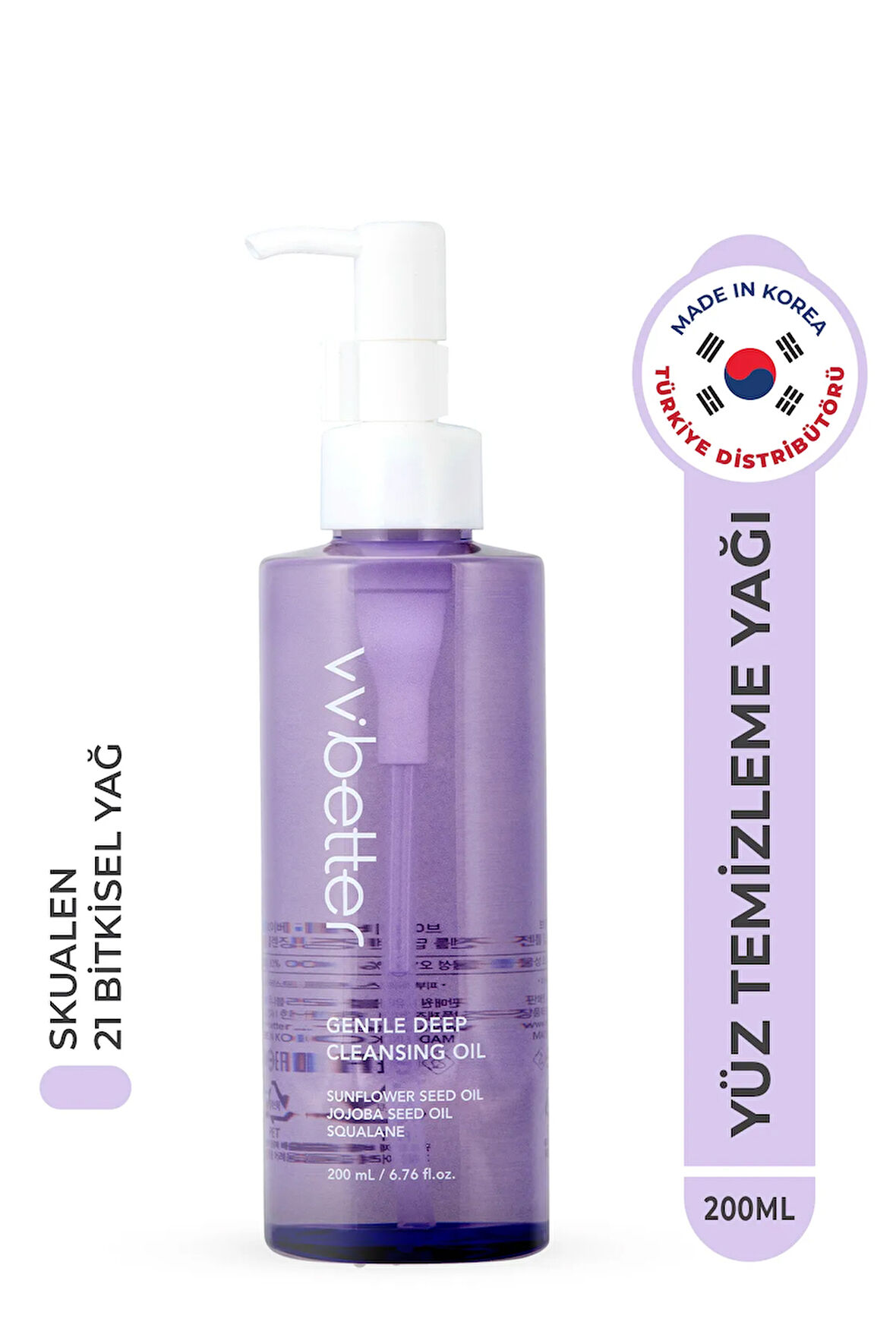 Gentle Deep Cleansing Oil Makyaj Temizleme Yağı Siyah Nokta Karşıtı 20 Tip Bitkisel Yağ Kore 200ml