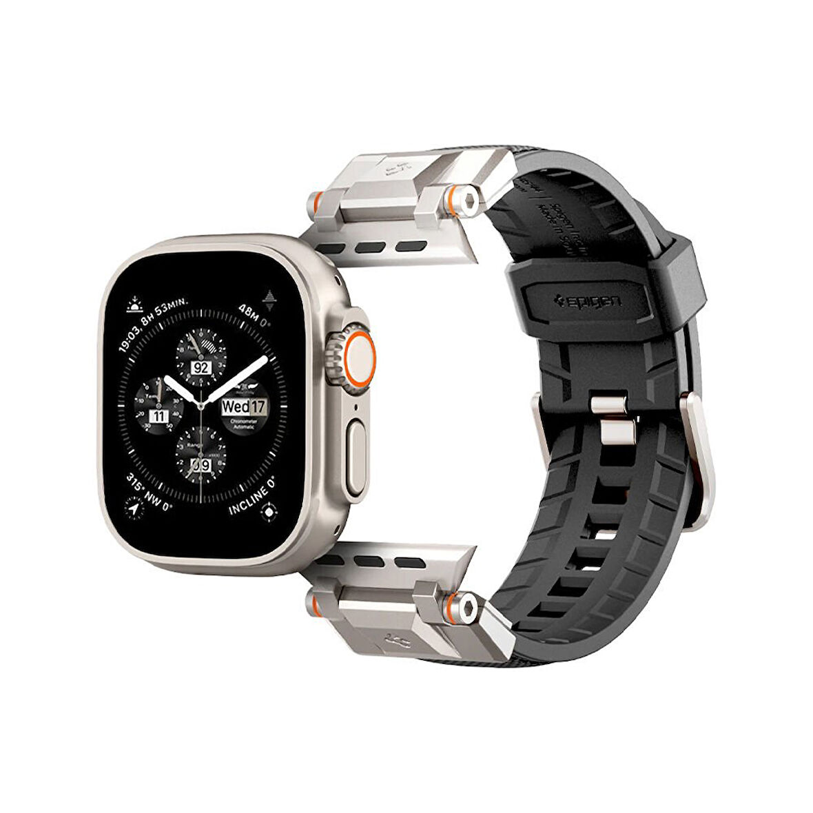 Apple Watch Serisi (49mm/45mm/44mm/42mm) ile Uyumlu Kayış Kordon, Spigen Band DuraPro Armor